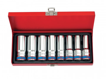 Набор глубоких торцевых головок 1/2&quot, двенадцатигранные, 12-24 мм, 8 предметов KING TONY 4208MR01