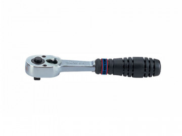 Трещотка 1/4&quot, 140 мм, 24 зубца, флажковая с кнопкой, фиксатор KING TONY 2771-55G