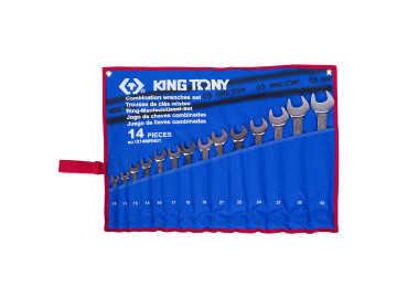 Набор комбинированных ключей, 10-32 мм, чехол из теторона, 14 пр. KING TONY 1214MRN